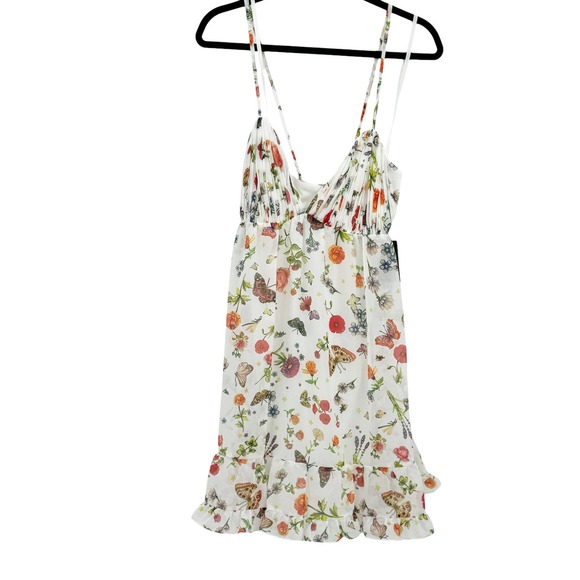 Mac Duggal Floral Butterfly Spaghetti Straps Plunge V Neck Mini Dress Size 6 NWT - Picture 10 of 11